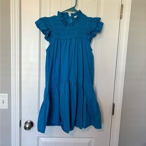 Blue Ruffled Women's Dress